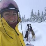 Sarah Stokey during 2019 Iditarod sled dog race in Alaska.
